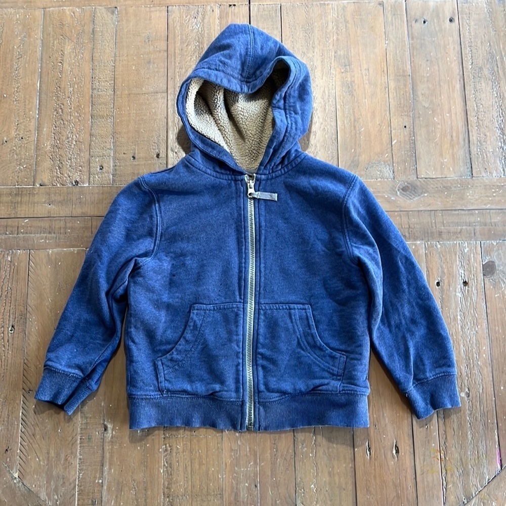 Hanna andersson sherpa lined blue sweatshirt